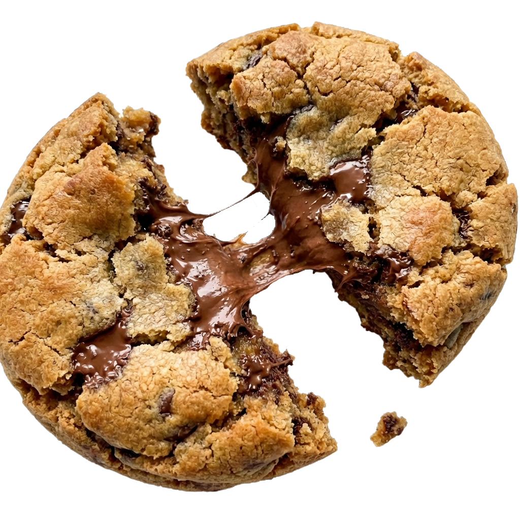 Cookie cut open showing texture